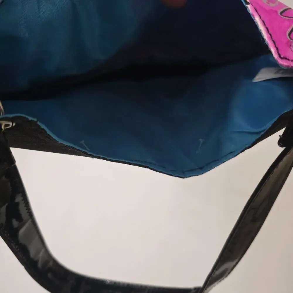 2012 Monster High Shoulder Handbag Purse Pink Blue Skull Gothic Tote Bag Mattel